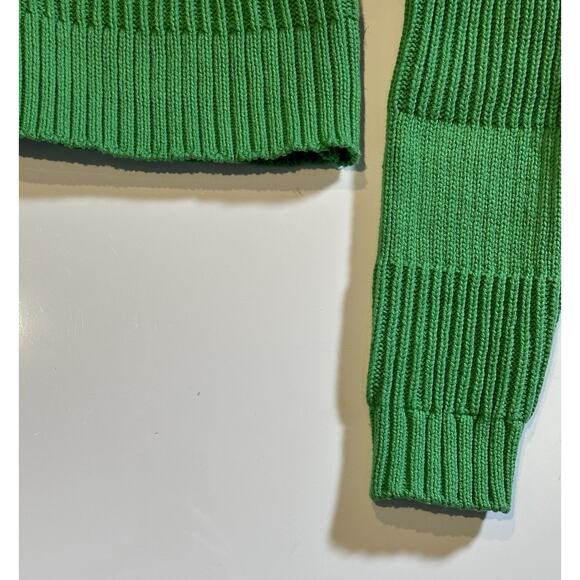 L.A. Hearts PacSun Sweater Womens Size Med Green Cable Knit Turtleneck Cropped - Picture 4 of 9